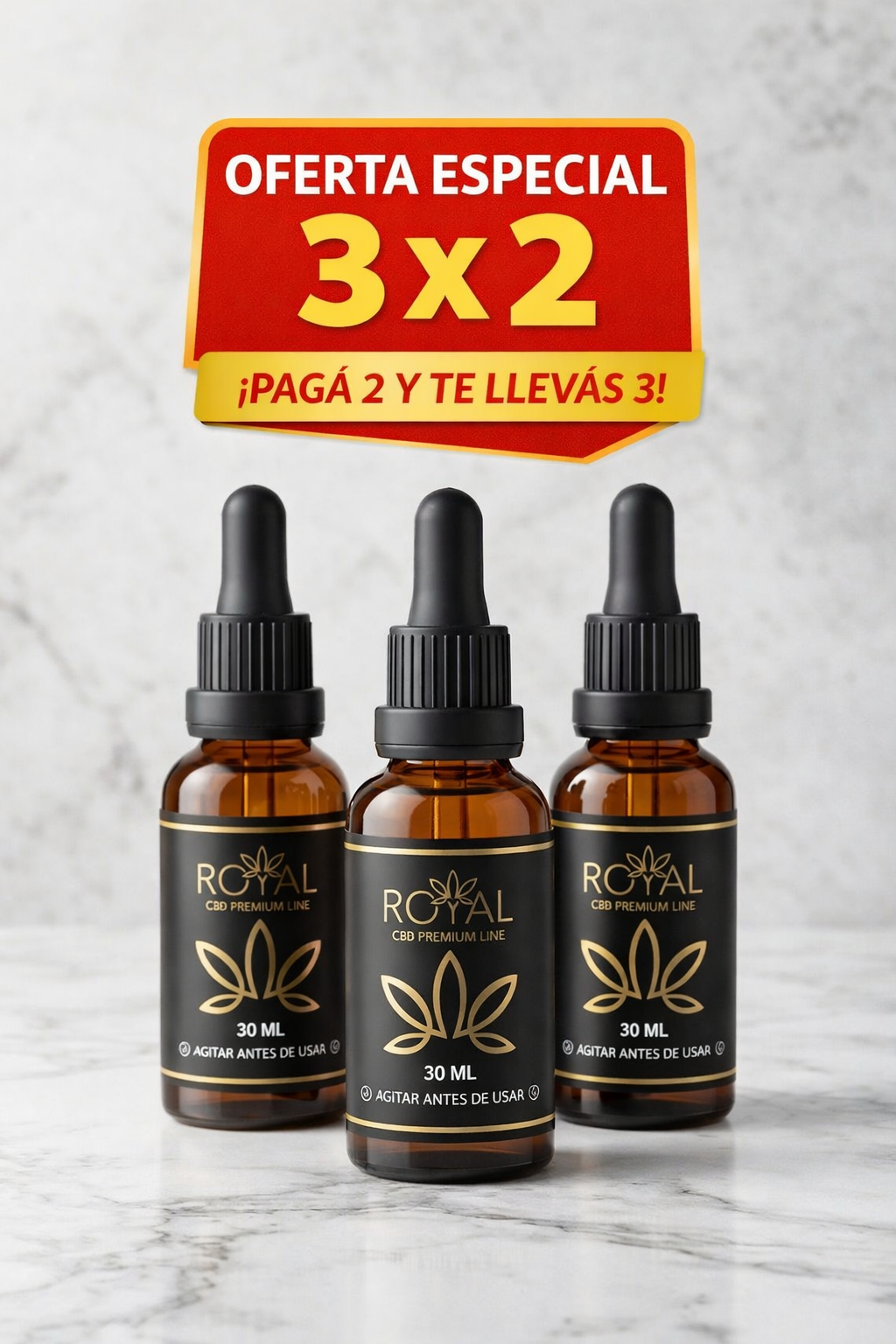 Aceite CBD Royal 30ml Pack 3x2